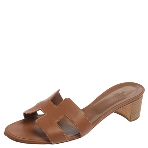 hermes block heel sandals.